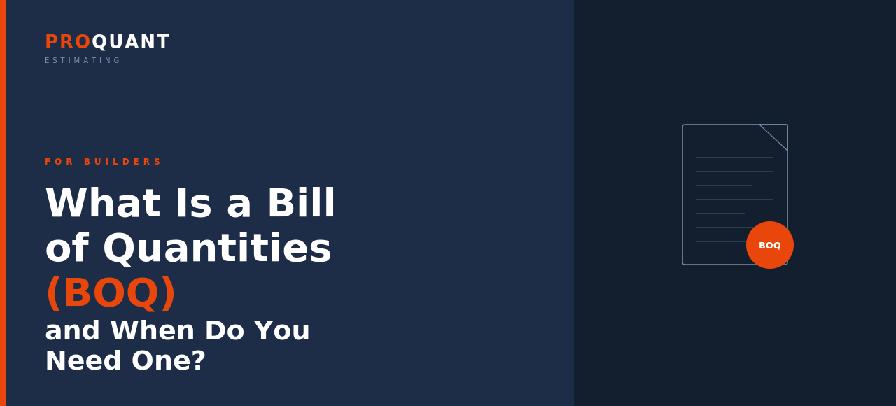 What is a bill of quantities